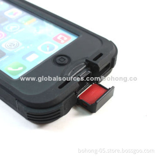 Waterproof PC Cases for iPhone 5S, Tempered Glass Screen Protector, Passed 2M Waterproof Test